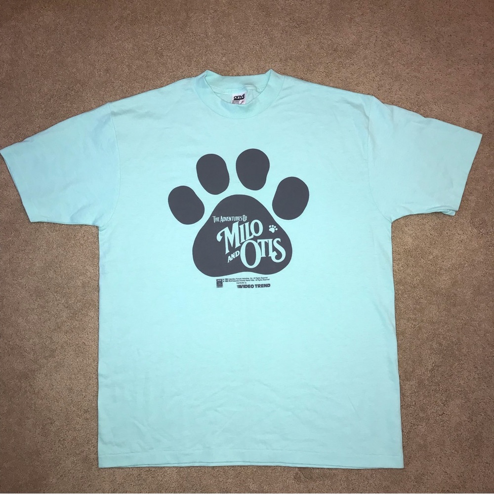 The Adventures of Milo And Otis Graphic Tee Adult Size XL 1989 Single Stitch USA